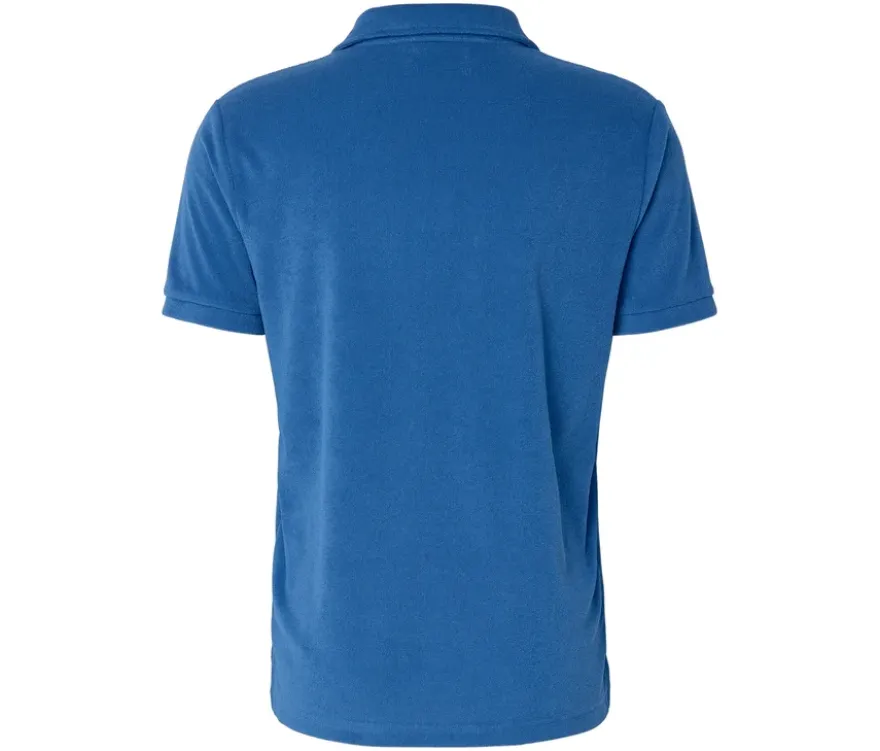 Frottee-Poloshirt, blau