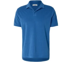 Frottee-Poloshirt, blau