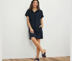 Frottee-Strandkleid, blau