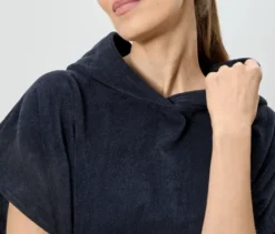 Frottee-Umzieh-Poncho, navy
