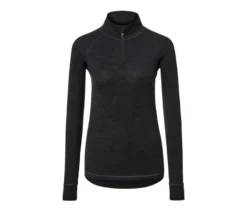 Funktionsshirt mit Wolle, anthrazit