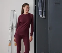 Funktionsshirt mit Wolle, rot