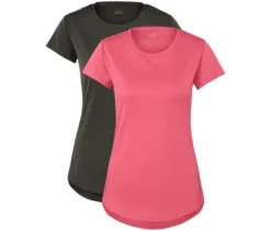 2 Funktionsshirts, rosa/oliv