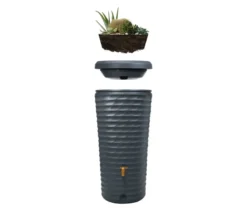 GARANTIA 2-in-1-Regenspeicher, ca. 230 l, Komplett-Set mit Pflanzenschale