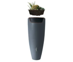 Garantia 2-in-1-Regentonne-Komplett-Set, ca. 300 l, graphit-grau