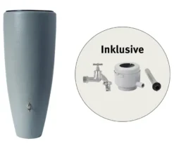 Garantia 2-in-1-Regentonne-Komplett-Set, ca. 300 l, grau