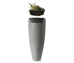 Garantia 2-in-1-Regentonne-Komplett-Set, ca. 300 l, grau