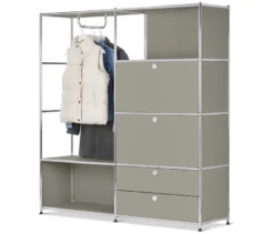 Garderobe Metall »CN3« mit 2 Klappenfächern und 2 Schubladen, hellgrau