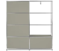 Garderobe Metall »CN3« mit 2 Klappenfächern und 2 Schubladen, hellgrau
