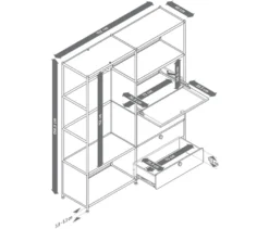 Garderobe Metall »CN3« mit 2 Klappenfächern und 2 Schubladen, hellgrau