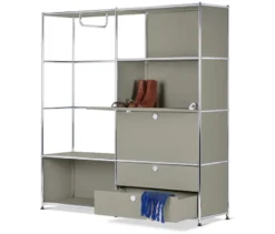 Garderobe Metall »CN3« mit 2 Klappenfächern und 2 Schubladen, hellgrau
