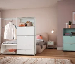 Garderobe Metall »CN3« mit 2 Klappenfächern und 2 Schubladen, weiß