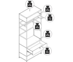 Garderobe Metall »CN3« mit Kleiderstange und 3 Schubladen