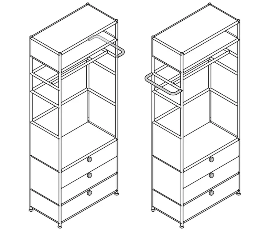 Garderobe Metall »CN3« mit Kleiderstange und 3 Schubladen