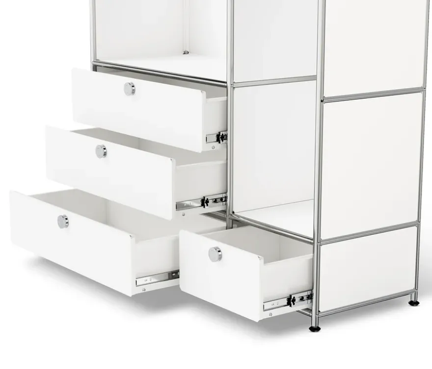 Garderobe Metall »CN3« mit 2 Kleiderstangen und 4 Schubladen