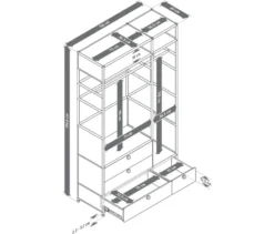 Garderobe Metall »CN3« mit 2 Kleiderstangen und 4 Schubladen