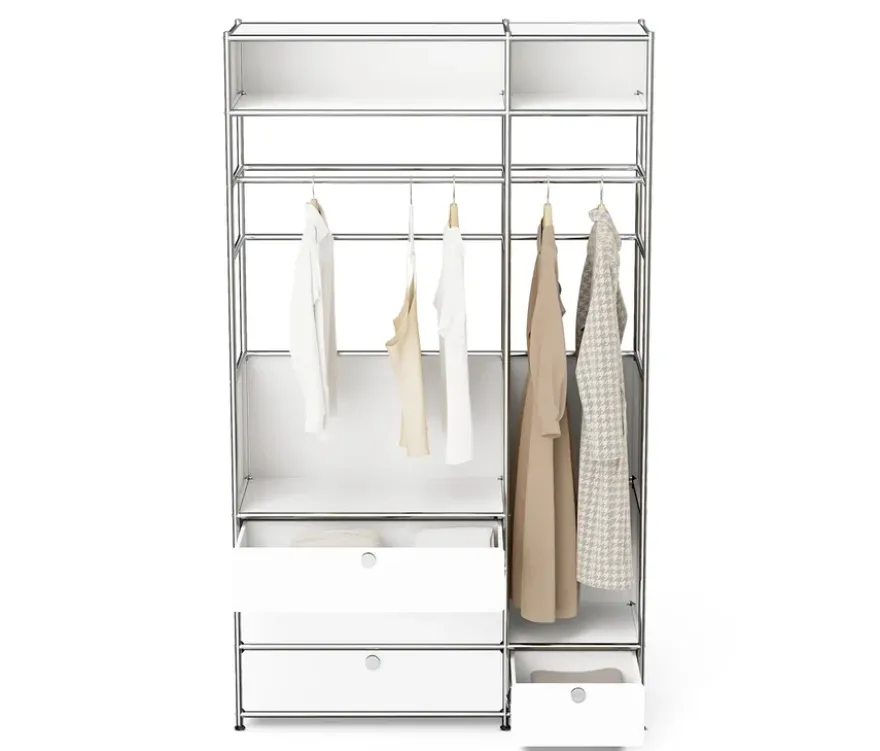 Garderobe Metall »CN3« mit 2 Kleiderstangen und 4 Schubladen