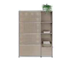 Garderobe Metall »CN3 Slim Line« mit 2 Klappenfächern, taupe