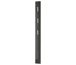 Garderobenpaneel mit silberfarbenen Haken, graphit