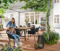 Gartenstuhl mit Textil-Kreuzgeflecht