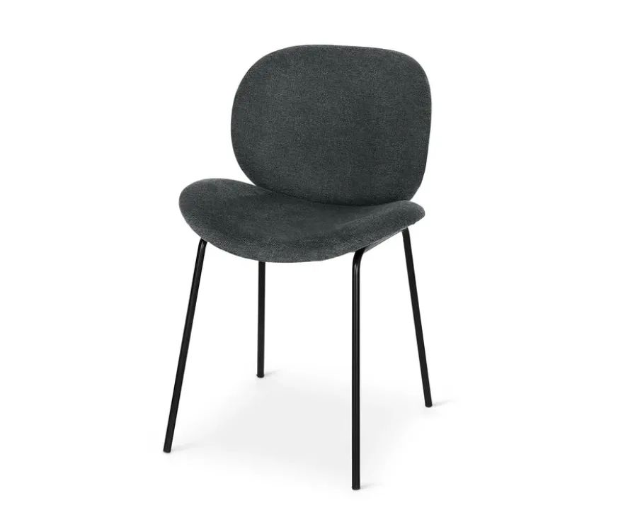Gepolsterter Designstuhl, dunkelgrau