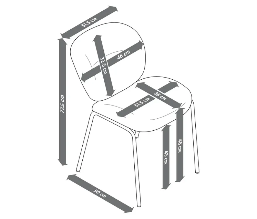 Gepolsterter Designstuhl, dunkelgrau