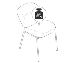 Gepolsterter Designstuhl, dunkelgrau