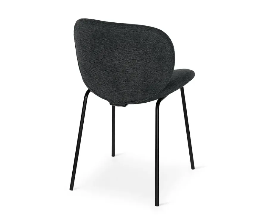 Gepolsterter Designstuhl, dunkelgrau