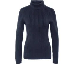 Gerippter Rollkragenpullover