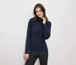 Gerippter Rollkragenpullover