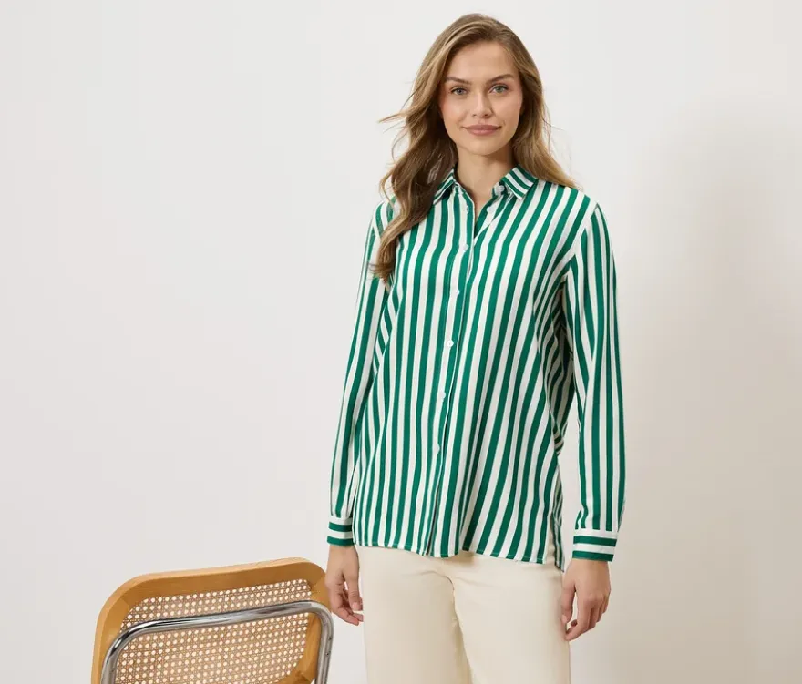 Gestreifte Bluse, grün