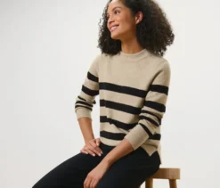 Gestreifter Strickpullover