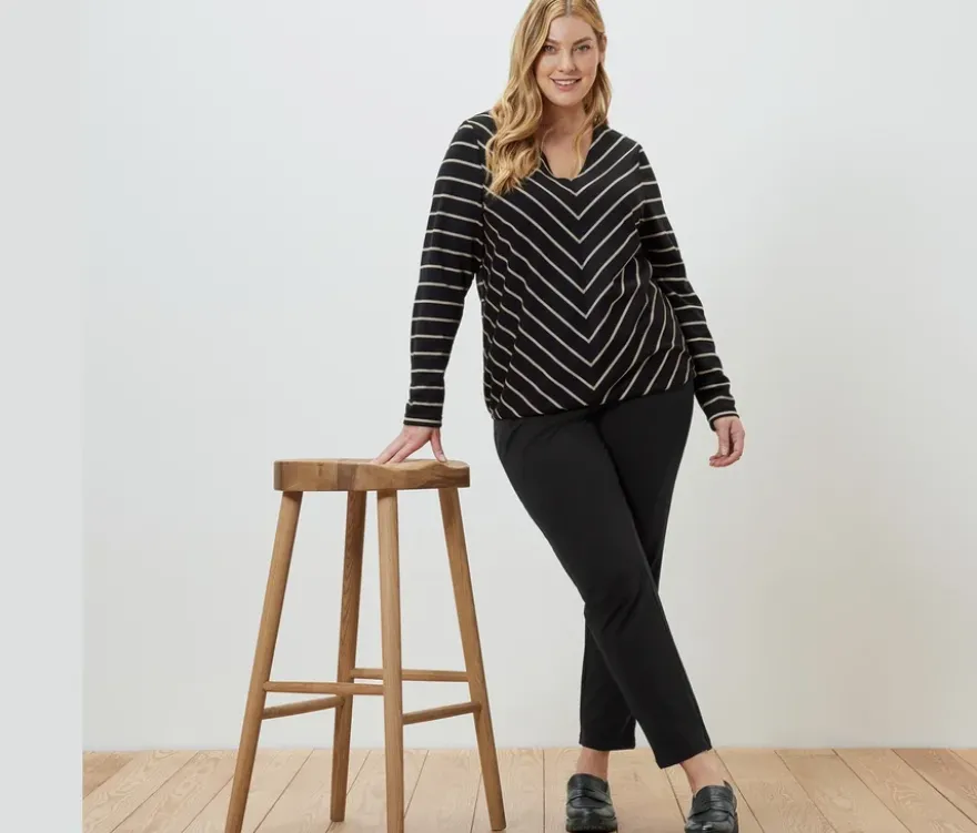 Gestreiftes Blusenshirt aus Modal-Mix