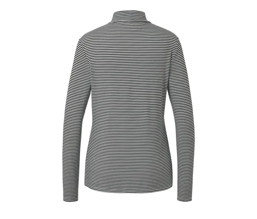 Gestreiftes Blusenshirt mit Stehkragen