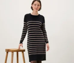 Gestreiftes Feinstrickkleid