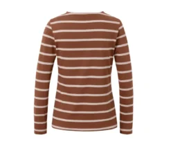Gestreiftes Langarmshirt, cognac