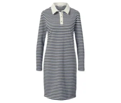 Gestreiftes Sweatkleid mit Polokragen