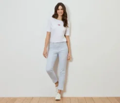 Gestreifte Stretchhose