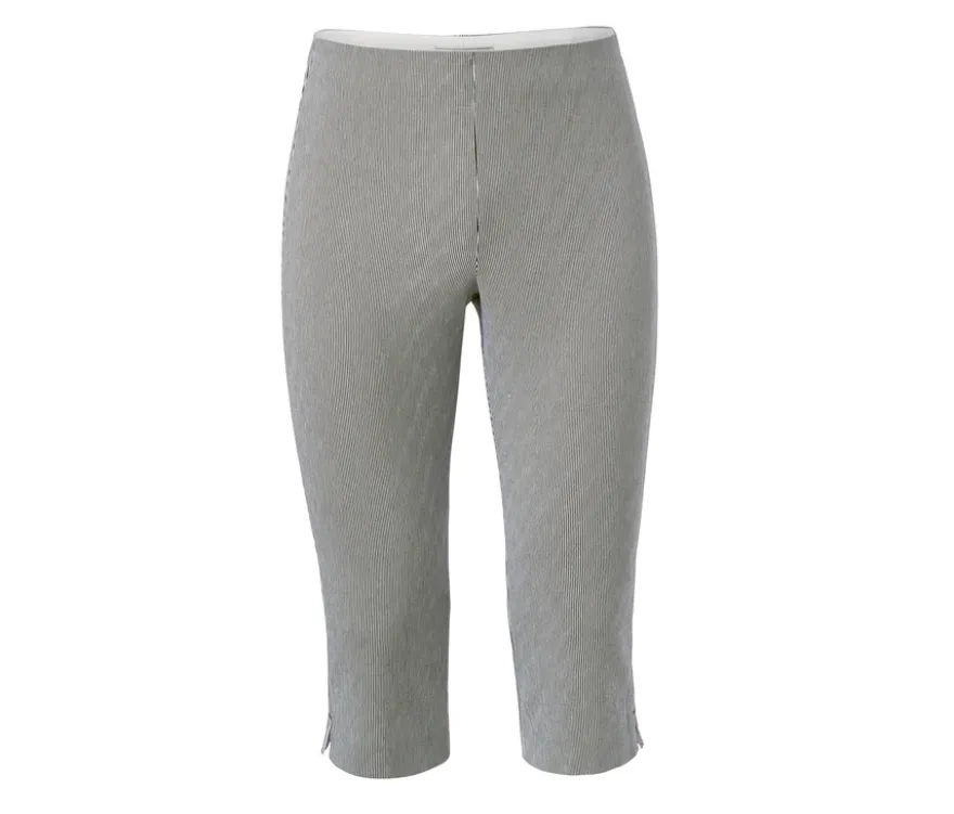 Gestreifte Stretchhose in 3/4-Länge