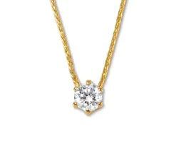 585 Gold-Kette mit Brillantanhänger