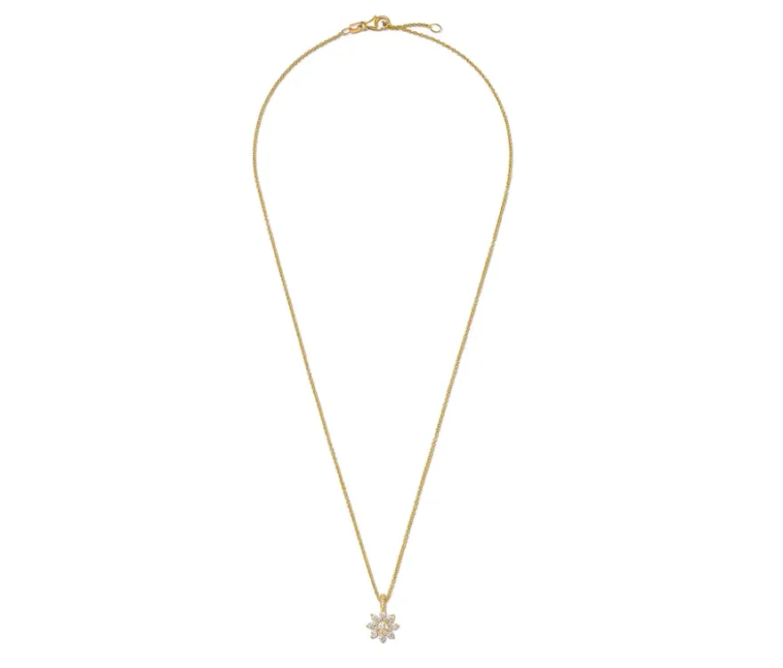 585 Gold-Kette mit 22 Brillanten, Stern
