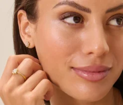 585 Gold-Ring mit 31 Brillanten, Stern