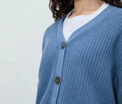 Grobstrick-Cardigan, blau