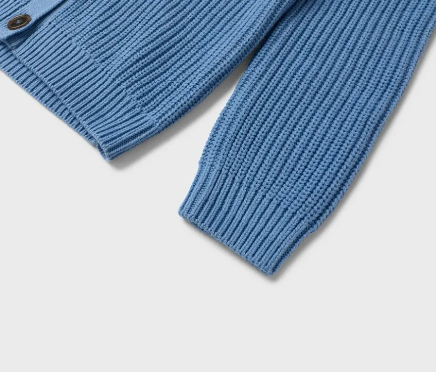 Grobstrick-Cardigan, blau