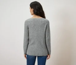 Grobstrickpullover, grau