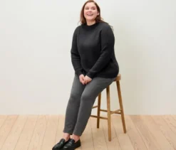Grobstrickpullover mit Stehkragen, grün