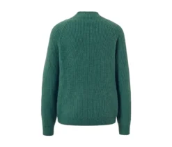 Grobstrickpullover mit Stehkragen, grün
