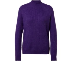 Grobstrickpullover mit Stehkragen, lila