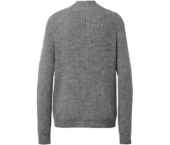Grobstrickpullover mit Stehkragen, grau
