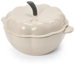 Gusseisen-Topf in Kürbisform, creme